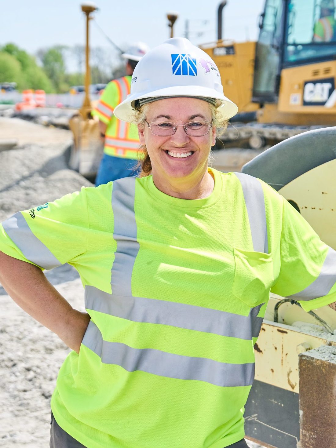 happy female construction worker