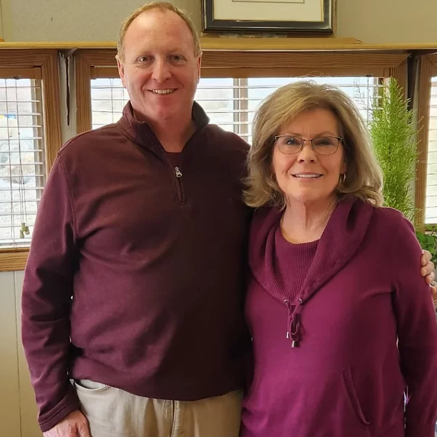 Chad with his step-mother, Ruth Scott. Also an HC+M Employee.