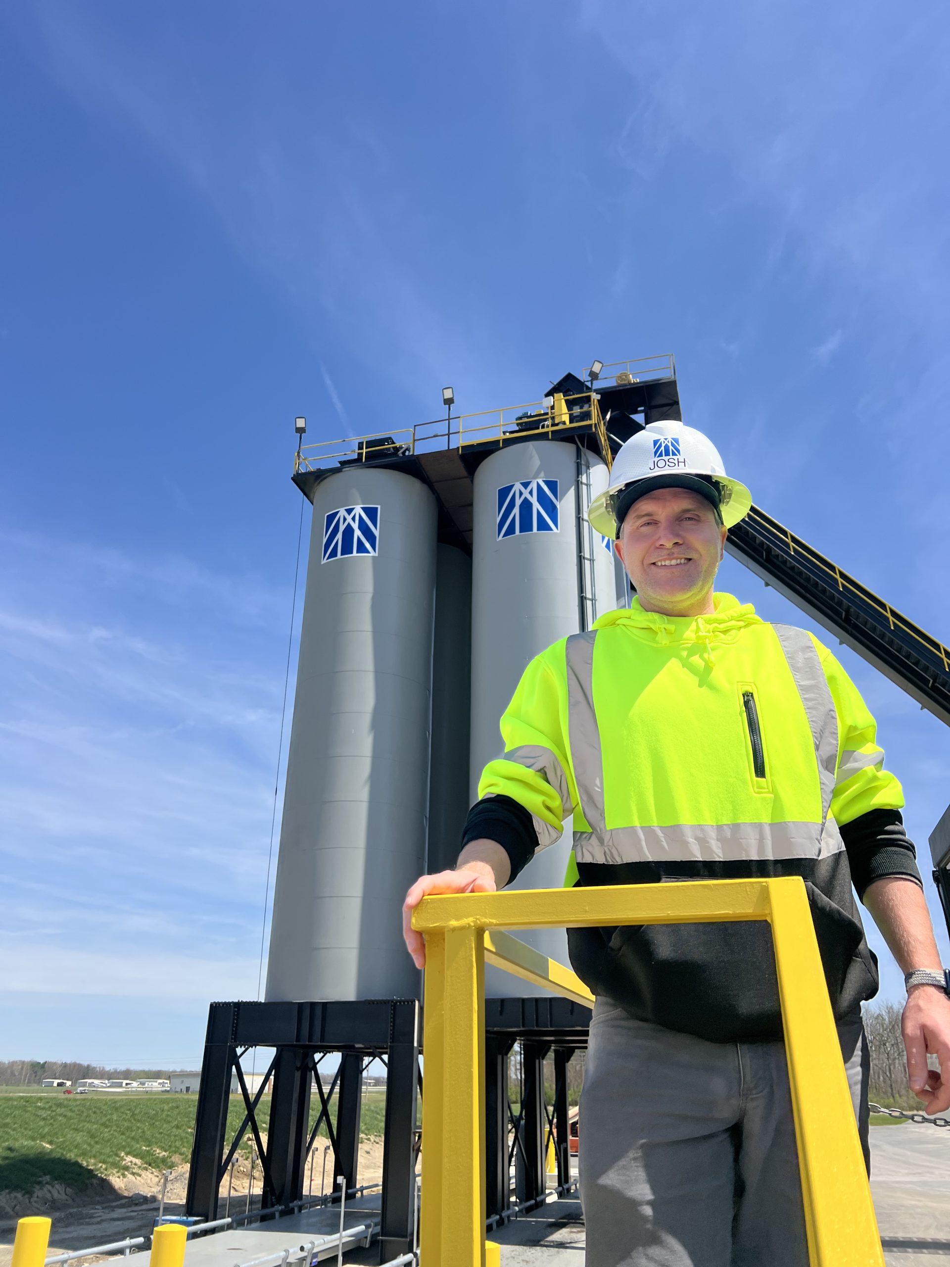 Josh Garry in front of new TH Plant